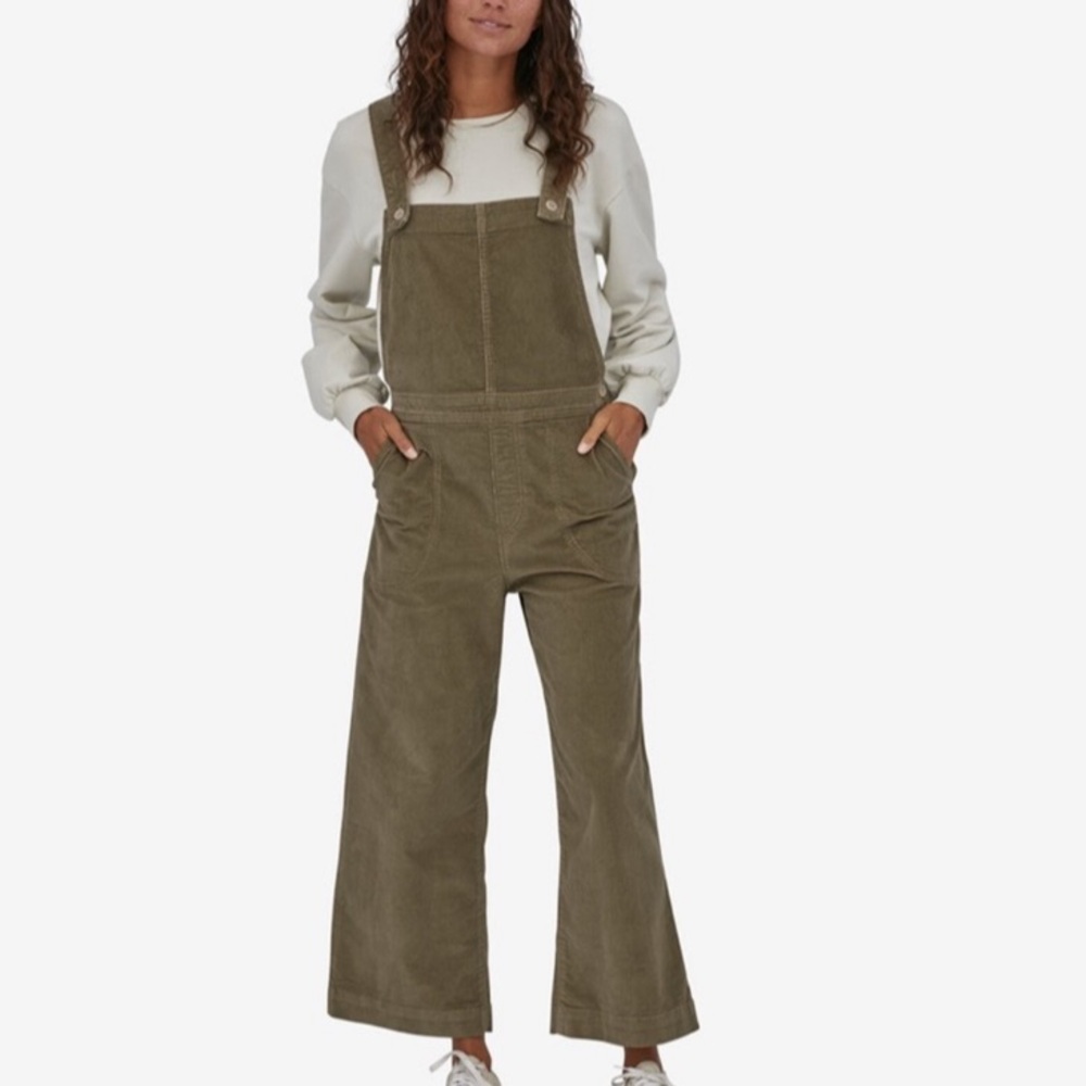 Patagonia Olive Green Corduroy Overalls Jumpsuit
